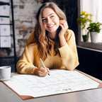 Simplified Desk Calendar 2025-2026 with Desktop Mat, Cabbrix Large Desk Pad Calendar 21" x 16-1/2" from July 2025 to December 2026, Desk Blotter Calendar for Home School and Office (Brown)