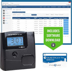 Pyramid Time Systems -TimeTrax Automated Proximity Time and Attendance with Pyramid TTEZ Time Clock System with Software Download [PPDLAUBKN], RFID - No Touch Employee Punch in - Black