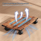 HOOBRO Mobile PC Stand, Ventilated Computer Tower Stand, PC Tower Holder with 4 Caster Wheels, CPU Holder Under Desk Fits Most Computer Host, for Office, Gamers, Rustic Brown BF46CJ01