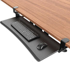 Large Keyboard Tray Under Desk - Slide Out with Sturdy C-Clip Mount System, 27 (31.2 Including Clamps) X 11.81 Put-Out Keyboard Tray Computer Drawer for Ergonomic Typing, Black