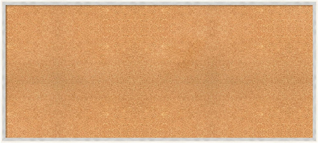 Amanti Art Natural Cork Board for Wall, 23x51 Vision Board with White Frame, Oversize Corkboard Office Decor for Home Organization, Modern Corkboard Pinboard to Display Items for Home Organization in