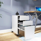 YITAHOME 3-Drawer Metal Filing Cabinet Office Drawers with Keys, Compact Slim Portable File Cabinet, Pre-Built Office Storage Solution for A4/Letter/Legal, White