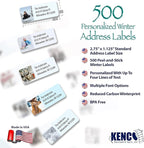 Customized Personalized Winter Holiday Address Labels - Made in The USA by Kenco (500 Labels, Winter)