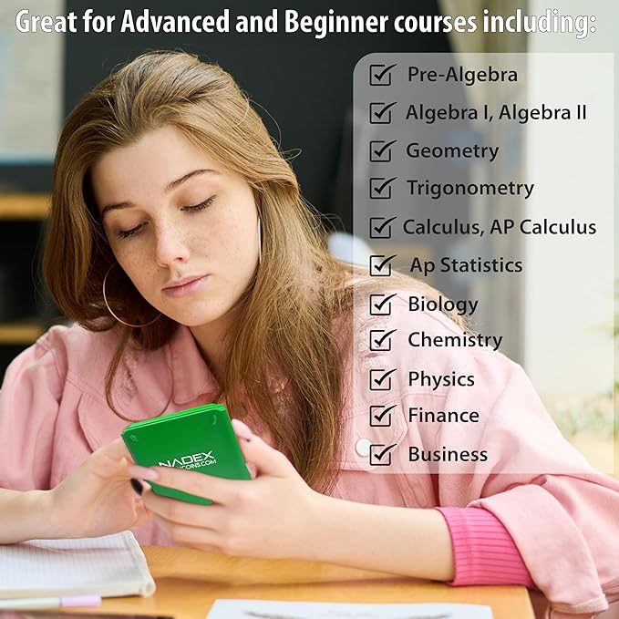 Scientific Calculator with Graph Functions for College and High School Students, Engineering, Advanced Mathematics, Calculus, Algebra, Geometery, Trigonometry, Statistics, Physics, Chemistry, Green
