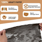 Honeycomb Packing Paper, 12" x 200' Packing Paper Substitute Alternative for Bubble Cushioning Wrap for Moving Shipping Packaging, Recyclable Moving Supplies Bubble Packing Wrap Roll-Black