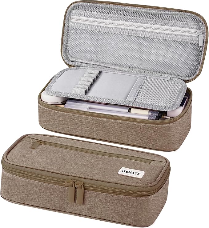 WEMATE Pencil Case, Large Storage Organizer for Stationery, Back - to - School Essential, Teacher Must - have, Big Pencil Pouch, Marker Case School Supplies for College & High School
