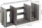 MyGift Barnwood Gray Wood Desktop Bookshelf Organizer, Expandable Adjustable Display Shelf Book Rack
