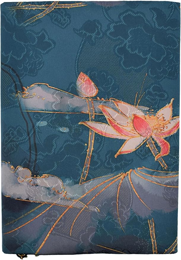 BLBMH A5 Book Covers for Paperbacks Book Cover for Privacy Fit for 5.5x8.3 inch Adjustable Book Sleeve Cover for A5 Diary Books Fabric Softcover Protector for Notebook - Lotus B