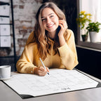 Simplified Desk Calendar 2025-2026 with Desktop Mat, Cabbrix Large Desk Pad Calendar 21" x 16-1/2" Covering July 2025 to June 2026, Desk Blotter Calendar 2025 for Home School and Office (Black)