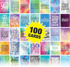 Motivational Cards: 100 Inspirational, Kindness, Motivational and Quote Cards. Business Card Size - 2.5x3.5 inches (Watercolor - Pack of 100)