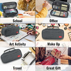 Pencil Case, Large Capacity Pencil Case Organizer; Double Zipper Storage Bag; Big Pencil Pouch for College School Office Teen Girl Boy Men Women Adult