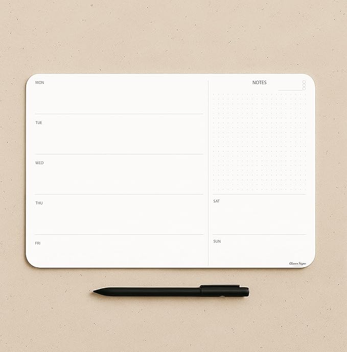 Weekly Planner Pad, Weekly To Do List Notepad, Tear Off Undated Weekly Planner Notepad, 50 Sheets, A4 Size (8,3" X 11,7"), Premium Thick Paper with Cardboard Back Support, Weekly Desk Planner by CLEVER SIGNS