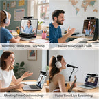 HORION 4K Webcam with Microphone, Auto Framing Camera for PC, 10X EPTZ Zoom, Plug & Play USB 3.0,Video with Dual AI Noise-Canceling Mic, for Video Conference, Streaming, PC/Mac/Linux, HC-5M