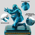 Spakon Knight Pen Holder with 2 Pens Resin Desk Organizers and Accessories Funny Executive Pen Stand Fancy Cool Office Gadgets Cool Desk Decorations for Men Home Supplies(Classic,Blue)