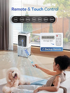 10 Gal Evaporative Air Cooler, 3000CFM Quiet Portable Air Conditioners, 35" Fast Cooling Swamp Cooler, 120° Oscillation, 12H Timer, 3 Speeds & Modes Remote Control for Living Room|Bedroom|Garage