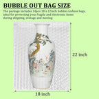 14 Pack Clear Bubble Out Bag Pouches,18x22 inch Large Bubble Bag for Extra Protection,Double Walled Shockproof Bubble Cushioning Wrap Bag Pouches for Storage,Shipping,Moving,Packing Supplies