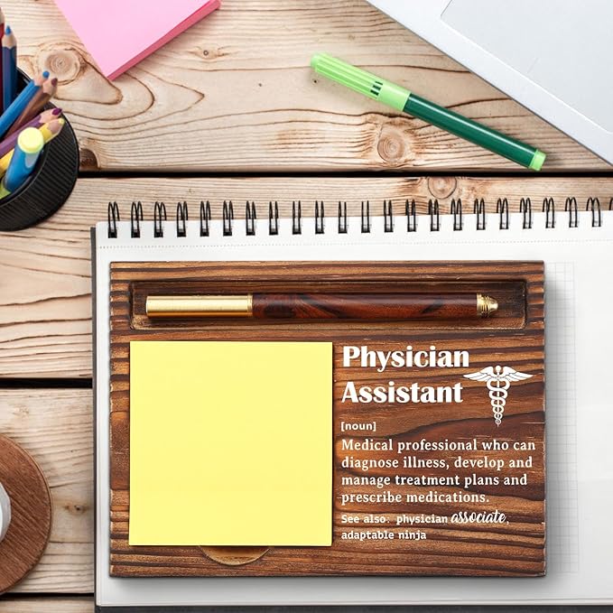 Physician Assistant Sticky Notepad Holder, Thank You Gifts for Physician Assistant, Appreciation Gifts for PA School Nurse Week Gift PA Student Graduation Gifts Sticky Note Pad Holder TZP26
