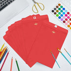 Geyee 100 Pcs Clasp Manilla Envelopes 6 x 9 Inch Gummed Colored Envelopes for Storing or Mailing for Home Office Business Supplies(Red)