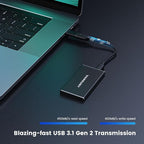 Vansuny 500GB Portable External SSD, USB 3.1 Gen2 450MB/s High-Speed Data Transfer, Metal USB C Mini Portable External Solid State Drive for PC, Laptop, Phones and More