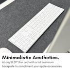 Macally Wireless Bluetooth Keyboard for Mac - Compatible Apple Keyboard or MacBook Pro/Air, iMac - Multi-Device, Up to 3 Devices with 110 Keys, 20 Shortcuts, Numeric Keypad, and Rechargeable - White