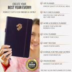 Hourly Planner - Undated Daily, Weekly & Monthly Planner with Budget Section | A 12 Month Journey to Increase Productivity & Happiness | Life Organizer & Gratitude Journal - Vertical Format