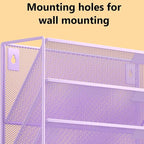 Kuntine.B Wall File Organizer Office Hanging Magazine Holder Wall File Organizer for Office Home (Purple, 6 Tier)