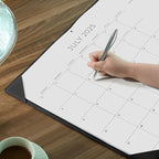 Cabbrix Simplified Desk Calendar 2025-2026 with Desktop Mat, Desk Pad Calendar Large 21" x 16-1/2" Covering July 2025 to June 2026, Monthly Desktop Calendar for Home School and Office (Black)