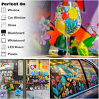 FansArriche Jumbo Window Markers, 3 Pack 15mm Neon Chalk Pens, Liquid Chalk Bright Car Marker, Chalkboard Markers for Windows, Blackboard, Glass, Signs, 3-in-1 Nib