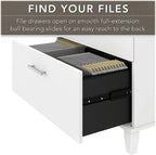 Bush Furniture Somerset 2 Drawer Lateral File Cabinet in White