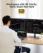 Triple Monitor Docking Station, 14-in-1 USB C Hub with DP 8K@30Hz/4K@144Hz, Dual HDMI 4K@60Hz, 100W PD, 7 USB Ports, SD/TF Card Reader, Gigabit Ethernet for MacBook & Windows Laptop