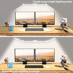 Micomlan Architect Desk Lamp with Clamp, Led Desk Lamp for Home Office with Remote Control, 24W Bright Dimmable Computer Light with Atmosphere Lighting Adjustable Table Light(Remote)