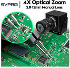 SVPRO Global Shutter USB Camera - 1200P 90FPS High Speed with 2.8-12mm Zoom Lens, Manual Focus Close-up Webcam for Golf Swing, Industrial Camera - USB Plug and Play