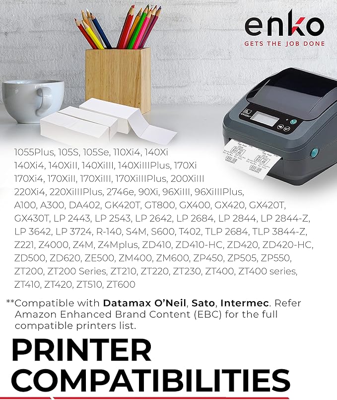 enKo 2 Stacks/4000 Labels 4" x 6" Fanfold Direct Thermal Labels Compatible for Rollo Zebra Printer - Shipping Mailing Postage Labels, Perforated, Permanent Adhesive (2 Labels/Fold | 2000 Labels/Stack)