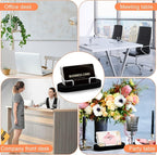 Amyhill 2 Pieces Wood Business Card Holder for Desk Wooden Business Card Display Stand Postcard Holder for Office Home Desktop (Black)