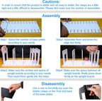 Adjustable Vertical File Sorter Sturdy Plastic Expandable Upright File Holder, Desktop Binder Organizer, Home School Office Organization Bookshelf Divider, Assemble Easily Endlessly, White