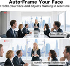 HORION 4K Webcam with Microphone, Auto Framing Camera for PC, 10X EPTZ Zoom, Plug & Play USB 3.0,Video with Dual AI Noise-Canceling Mic, for Video Conference, Streaming, PC/Mac/Linux, HC-5M