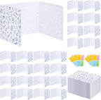 24 Pack Printing Privacy Floders for Student Desks - Durable Plastic Erasable - Testing Dividers for Classroom - Easy Clean Privacy Shields for Student - Includes Extra Labels White