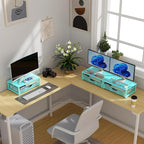 gianotter Computer Monitor Stand Riser, office organizer with Drawer, Office Organizers Storage for Classroom Office Supplies (Blue)