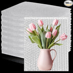100Pcs 8"x12" Bubble Pouches Wrap Bag for Packaging, Clear Bubble Out Bags Double Wall Cushioning Wrap Pouches for Moving Packaging Storage Fragile China Dishes Electronic Item
