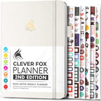 Clever Fox Planner 2nd Edition – Colorful Weekly & Monthly Goal Planner, Time Management & Productivity Organizer, Undated, A5 (White)