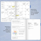 Legend Planner PRO – Deluxe Weekly & Monthly Life Planner to Increase Productivity and Hit Your Goals. Time Management Organizer Notebook – Undated – 7 x 10" Hardcover + Stickers – Periwinkle