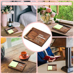 Little Reminders Sticky Note Holder Wooden Notepad & Pen Holder 6.5" x 4.7" Sticky Note Pad Holder Dispenser for Desk Work Motivational Gifts, NPA192