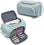 XQXA Extra Large Capacity Pencil Case Organizer, Multifunctional Pencil Pouch with Compartmens, Travel Simple Stationery Bag, Nylon Pencil Bag for Adults (Green)