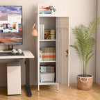 Metal Lockers for Employees with Handle,Metal Storage Locker with 2 Pegboard & 5 Hooks for Gym, School, Office,Home,Garage,White