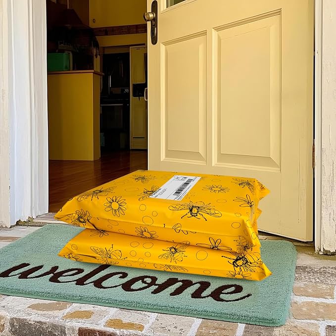 Bees Poly Mailer 10x13 Inch 100 Pcs, Waterproof Shipping Bags for Clothing, Tear-Resistant Mailier Bags, Strong Mailing Bags with Self-Seal