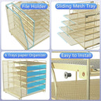 gianotter Desk Organizers and Accessories, 6-Tier Paper Organizer with Magazine rack, File Organizer for Desk, Office Accessories & Workspace (Gold)