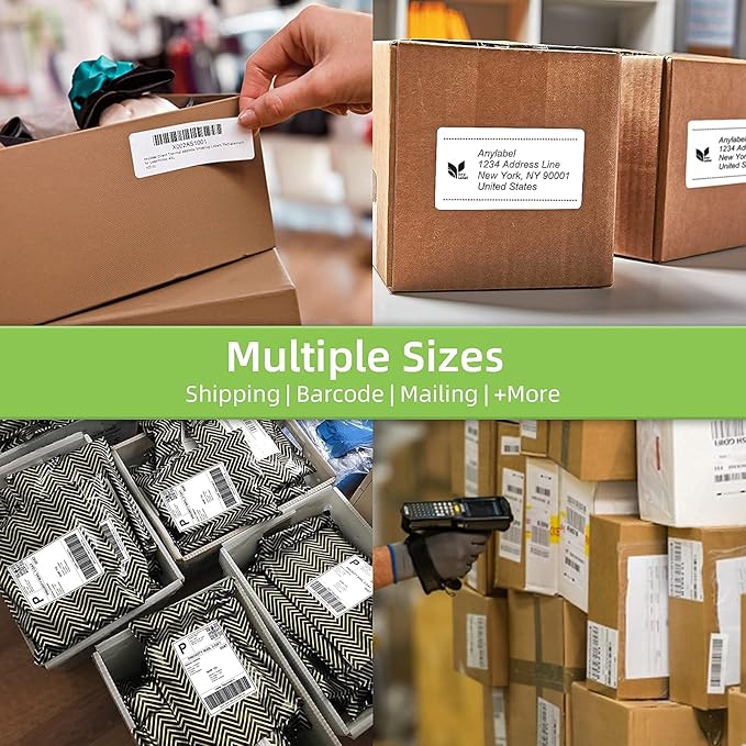 Compatible 3" x 2" Direct Thermal Labels Replacement for Barcodes Postage Address Shipping Compatible with Rollo & Zebra Desktop Printers Adhesive & Perforated (12 Rolls, 700 Labels/Roll)