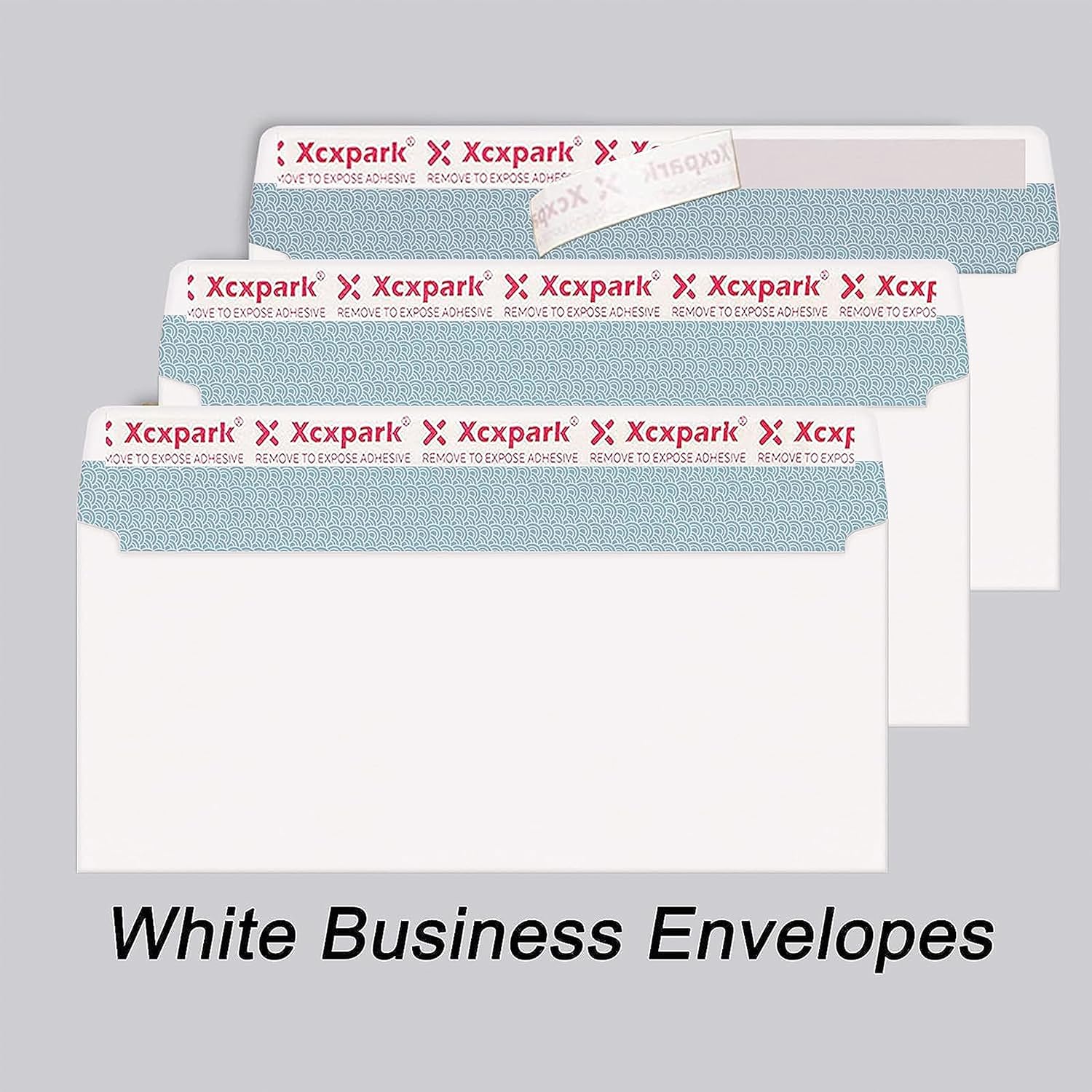 250 PCS #10 White Self Seal Kraft 4-1/8 x 9-1/2 inches Security Envelopes, Windowless Invisible Envelopes Super Strong Quick Seal Envelopes Security Tint Pattern Secure