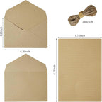 20 Pack-Best Paper and Heavyweight Envelopes Set 6.30'' X 4.33'' with Jute Rope for Office, Wedding Gift Cards, Invitations, Graduation, Baby Shower, Parties and Diy cards (Multicolor-20pack)