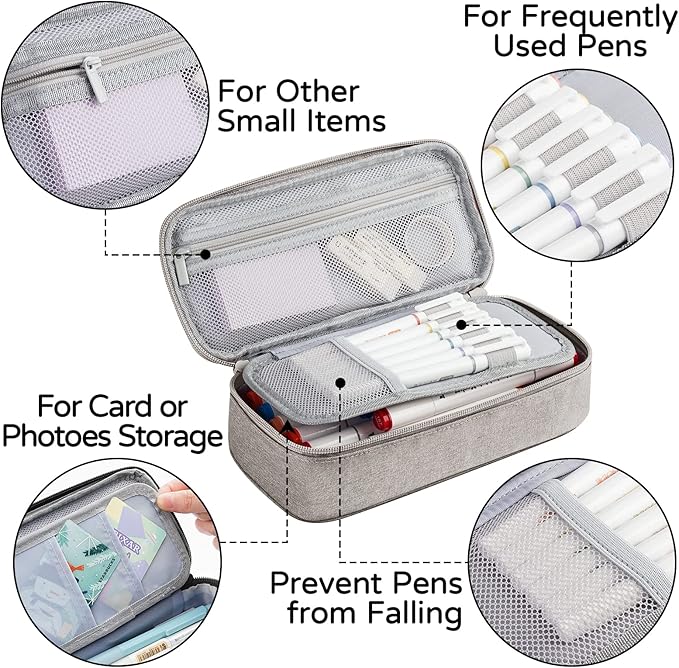 WEMATE Pencil Case, Large Storage Organizer for Stationery, Back - to - School Essential, Teacher Must - have, Big Pencil Pouch, Marker Case School Supplies for College & High School